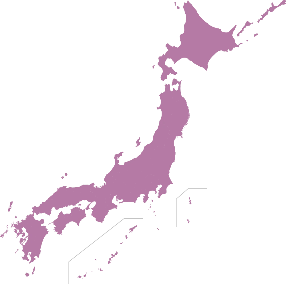 全国への配送に対応する日本地図